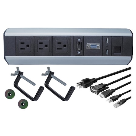 Electriduct Outlet Strip, Edge Mount Center, 3 Outlet(s) 65 in. PDC-LK-HORIZONTAL-ED